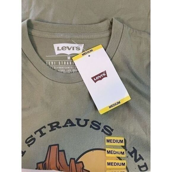 Levi Strauss Graphic Print T-Shirt, Mens Medium Short Sleeve Top Crew Neck - Picture 7 of 10